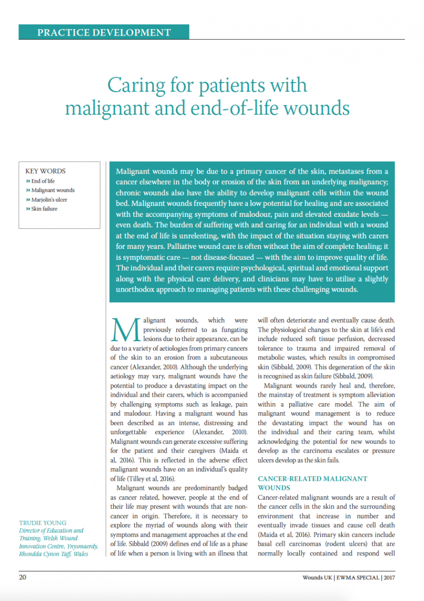 Trudie Young: Caring for malignant and end-of-lifE wounds